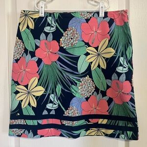 Talbots floral tropical pencil skirt size 8